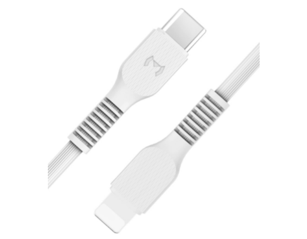 1.5M USB-C to Lightning iPhone Fast Charging Cable, 10-Pack (D88 C TO IP) – white cable with USB-C and Lightning connectors