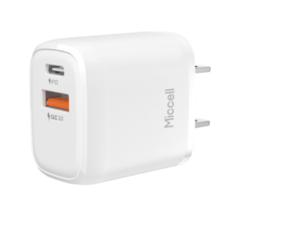 Dual-Port USB and Type-C Fast Wall Charger, 3A Power Adapter (T33 CL) – charger with USB-C and USB-A ports