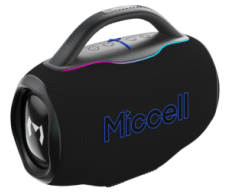 80W Bluetooth 5.3 Portable Speaker with TWS Stereo Pairing and RGB Lights (VQ-SP41) – angled front view